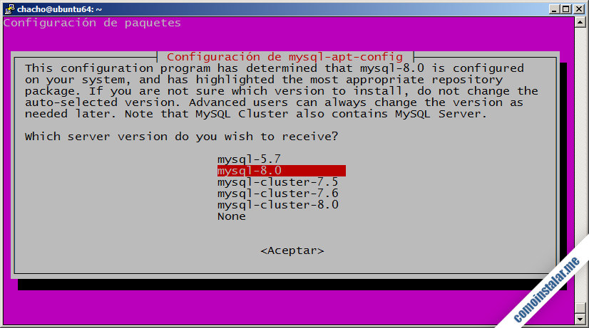 como instalar mysql server 8 en ubuntu 18.04 lts