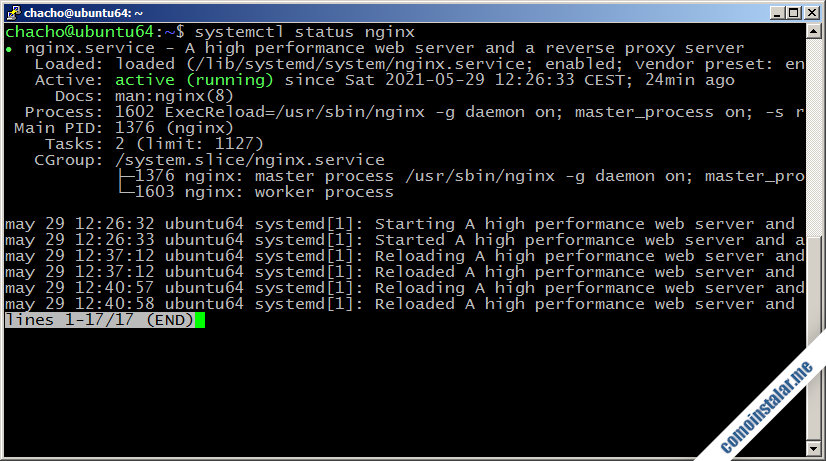 como instalar nginx en ubuntu 18.04 lts bionic beaver