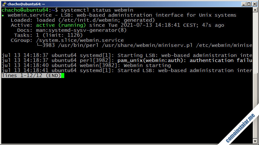 instalar webmin en ubuntu 18.04 lts bionic beaver