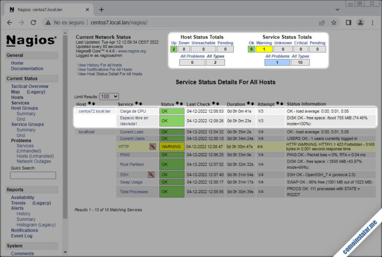 Nagios установка и настройка centos 7