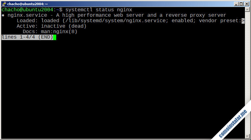 como instalar nginx en ubuntu 20.04 lts focal fossa
