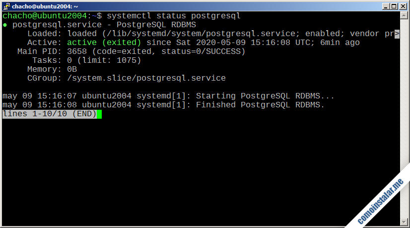 como instalar postgresql en ubuntu 20.04 lts focal fossa