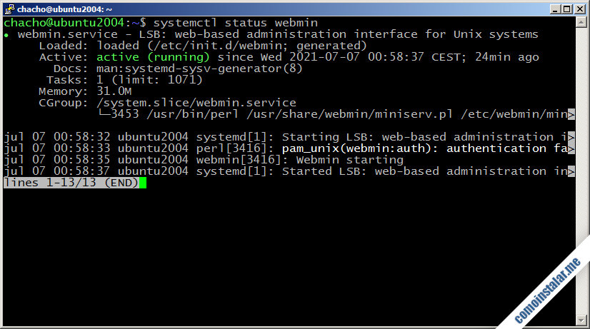 como instalar webmin en ubuntu server 20.04 lts focal fossa