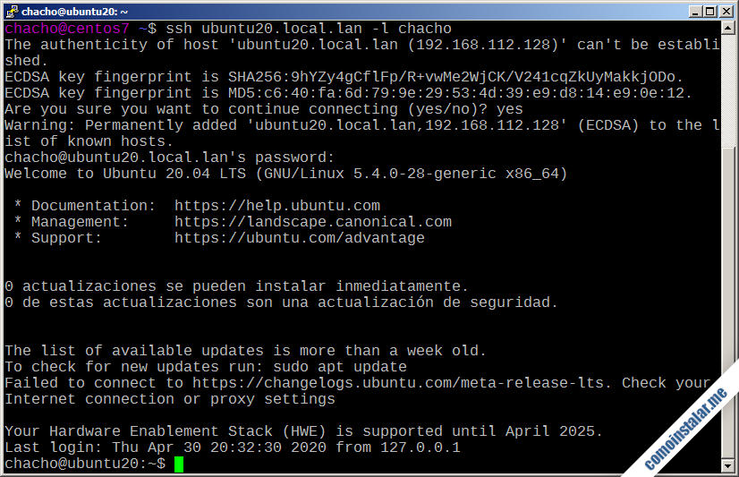 instalar ssh en ubuntu 20.04 lts focal fossa
