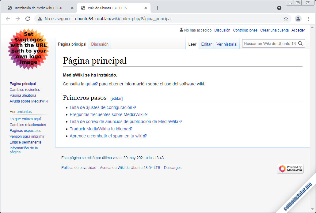 mediawiki sobre ubuntu 18.04 lts bionic beaver