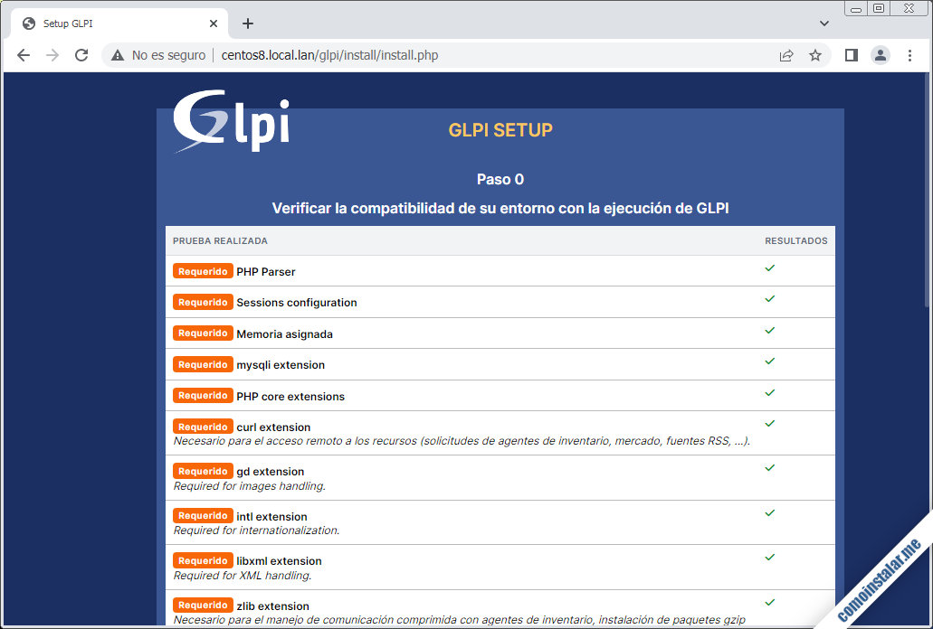 requisitos para instalar glpi en centos 8 / centos stream 8