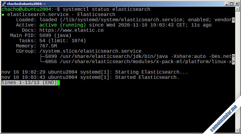 como instalar elasticsearch en ubuntu 20.04 lts focal fossa