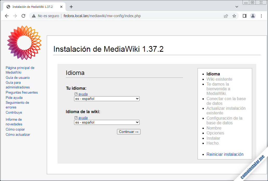 instalar mediawiki en fedora 36, 35 y 34