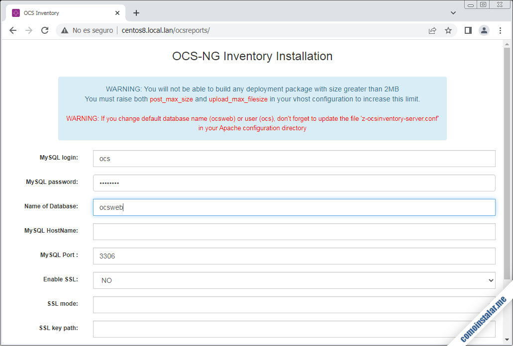 como instalar ocs inventory ng server en centos 8 (centos stream 8)