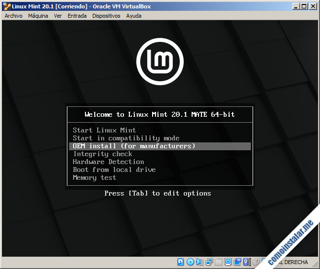 como instalar linux mint 20.1 ulyssa en virtualbox