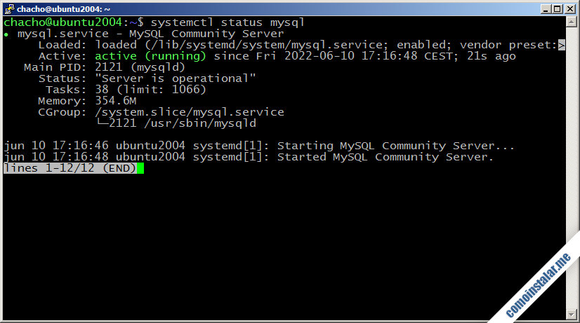 como instalar mysql server en ubuntu 20.04 lts focal fossa