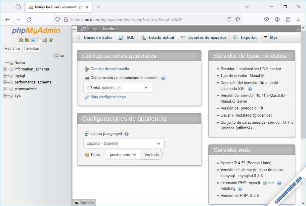 Cómo instalar phpMyAdmin en Fedora 40/39/38 ️ [2024]