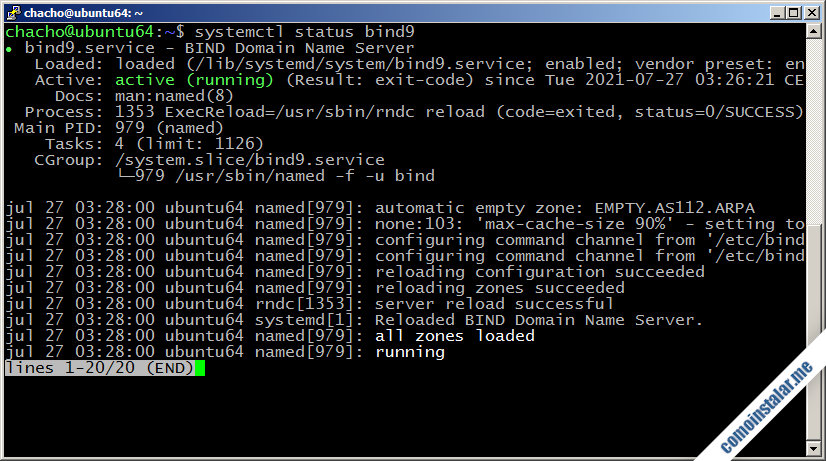 instalacion y configuracion del servidor dns bind en ubuntu 18.04 lts bionic beaver