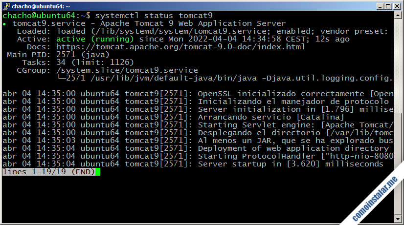 como instalar tomcat 9 en ubuntu 18.04 lts bionic beaver