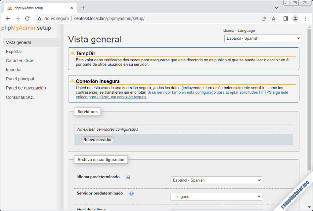 Настройка phpmyadmin centos 8