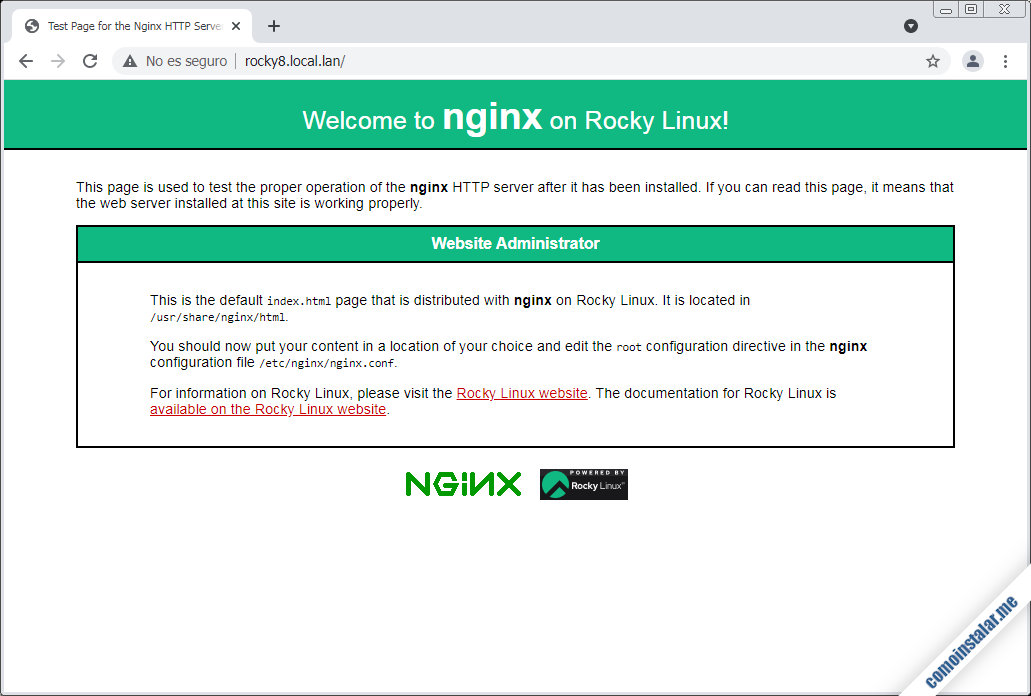 nginx en rocky linux 8