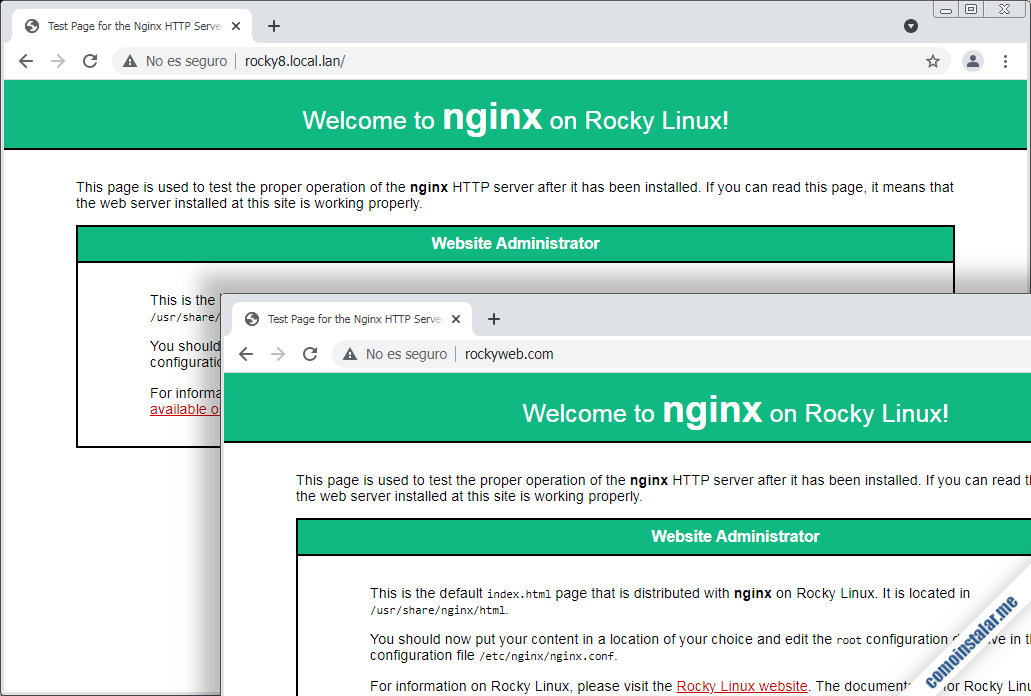 como configurar servidores virtuales de nginx en rocky linux 8