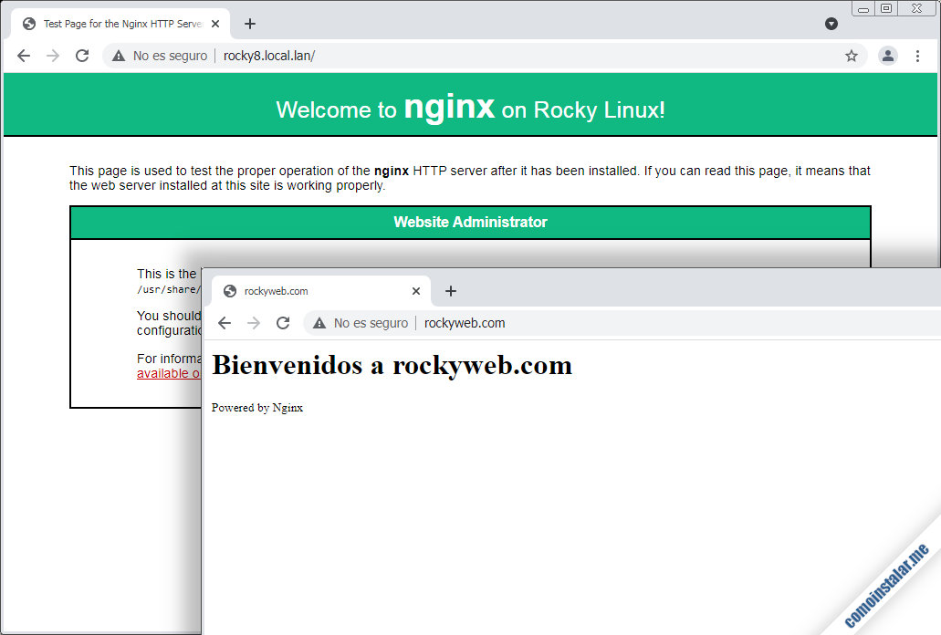 servidores virtuales de nginx en rocky linux 8