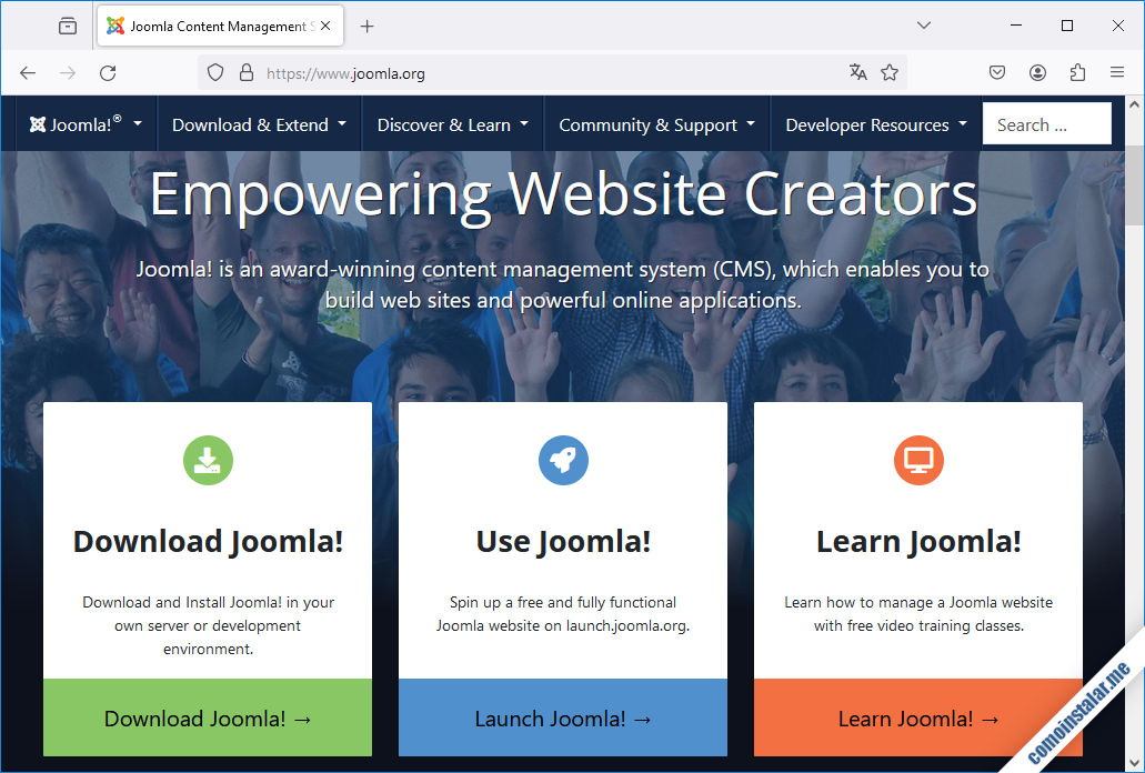 como descargar joomla para centos 8 / centos stream 8