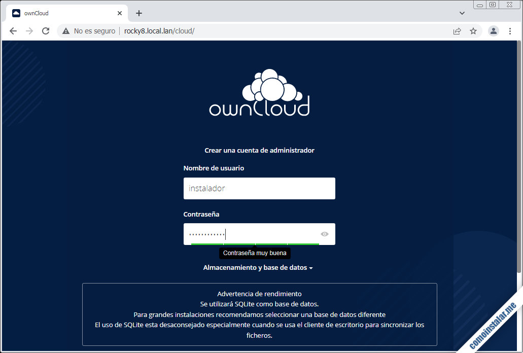 como instalar owncloud en rocky linux 8