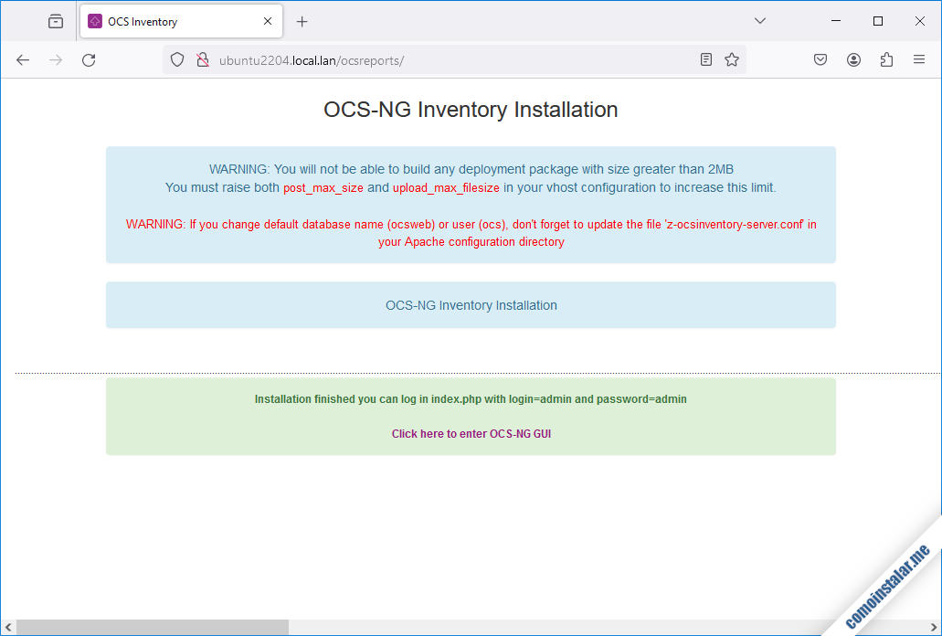 instalar ocs inventory ng server en ubuntu 22.04 lts jammy jellyfish
