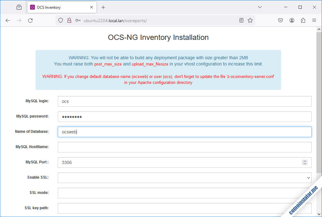 como instalar ocs inventory ng server en ubuntu 22.04 lts jammy jellyfish