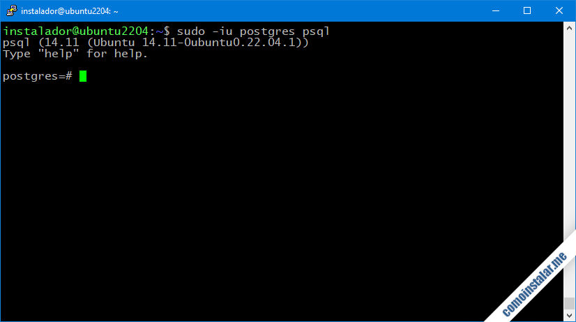 postgresql en ubuntu 22.04 lts jammy jellyfish