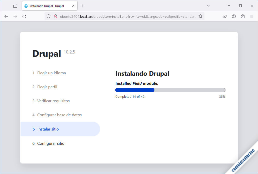 instalador de drupal 10 en ubuntu 24.04 lts noble numbat