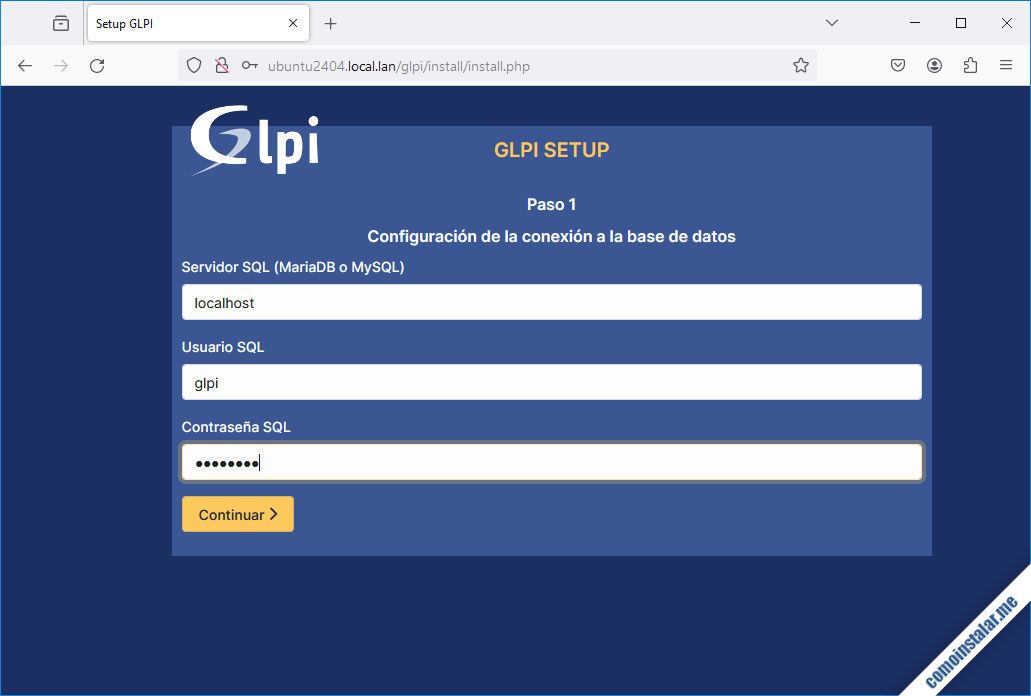 instalacion de glpi en ubuntu 24.04 lts noble numbat