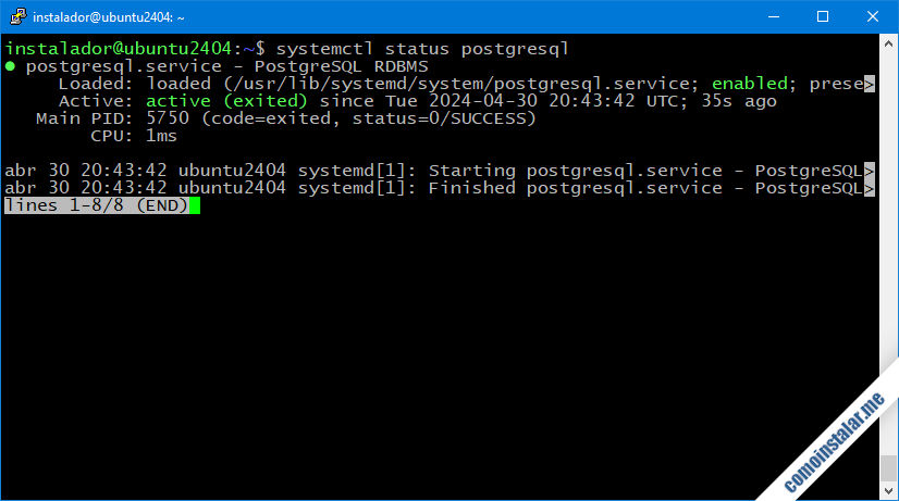 como instalar postgresql en ubuntu 24.04 lts noble numbat