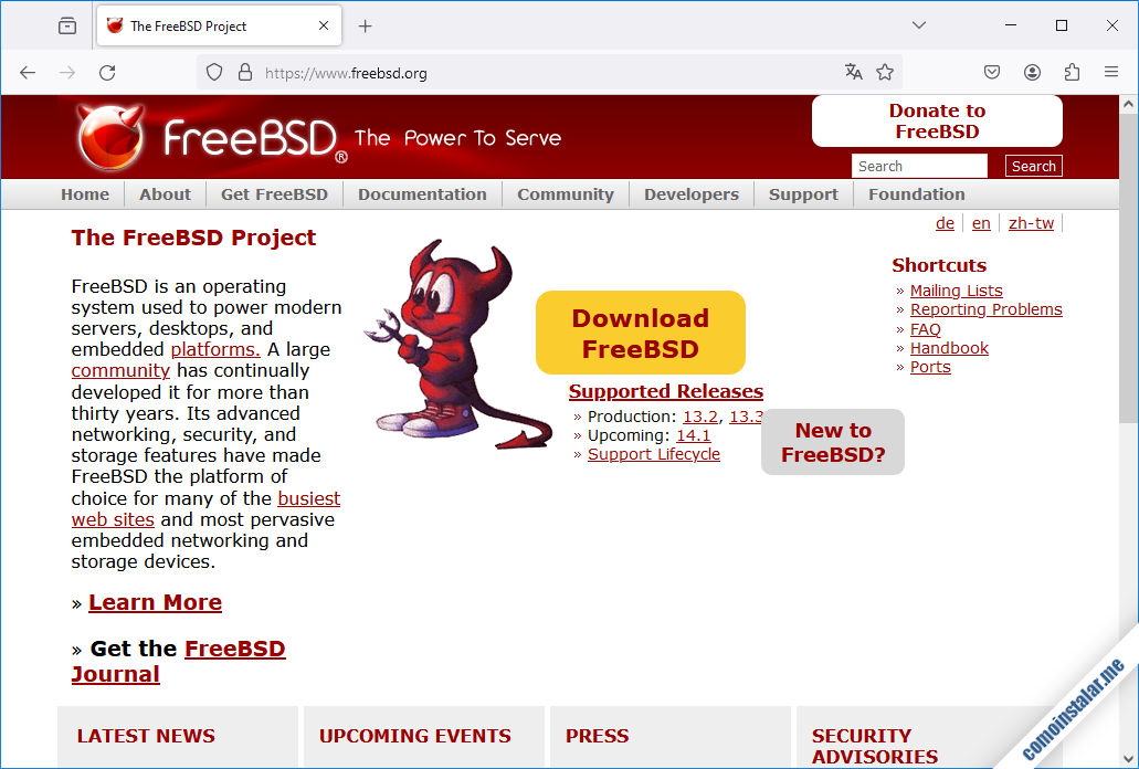 como descargar freebsd 14 para virtualbox