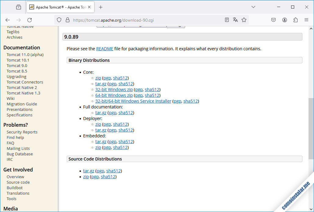 como descargar tomcat 9 para centos 9