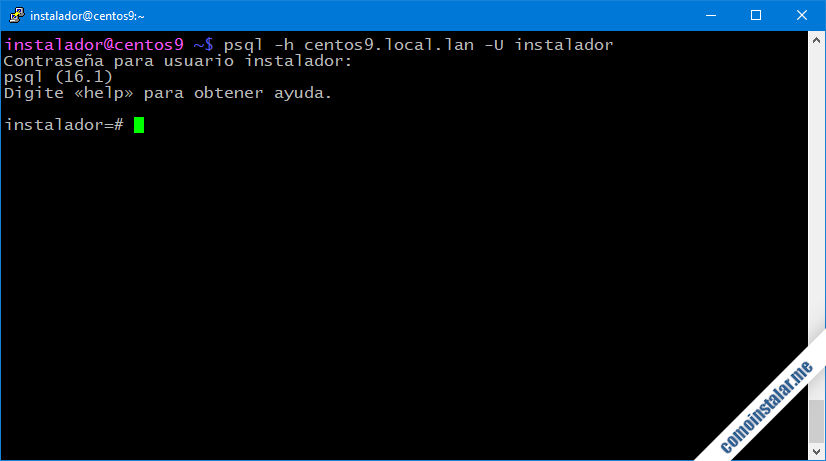 como configurar postgresql en centos 9 / centos stream 9