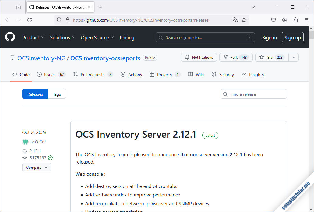 como descargar ocs inventory ng server en ubuntu 24.04 lts noble numbat