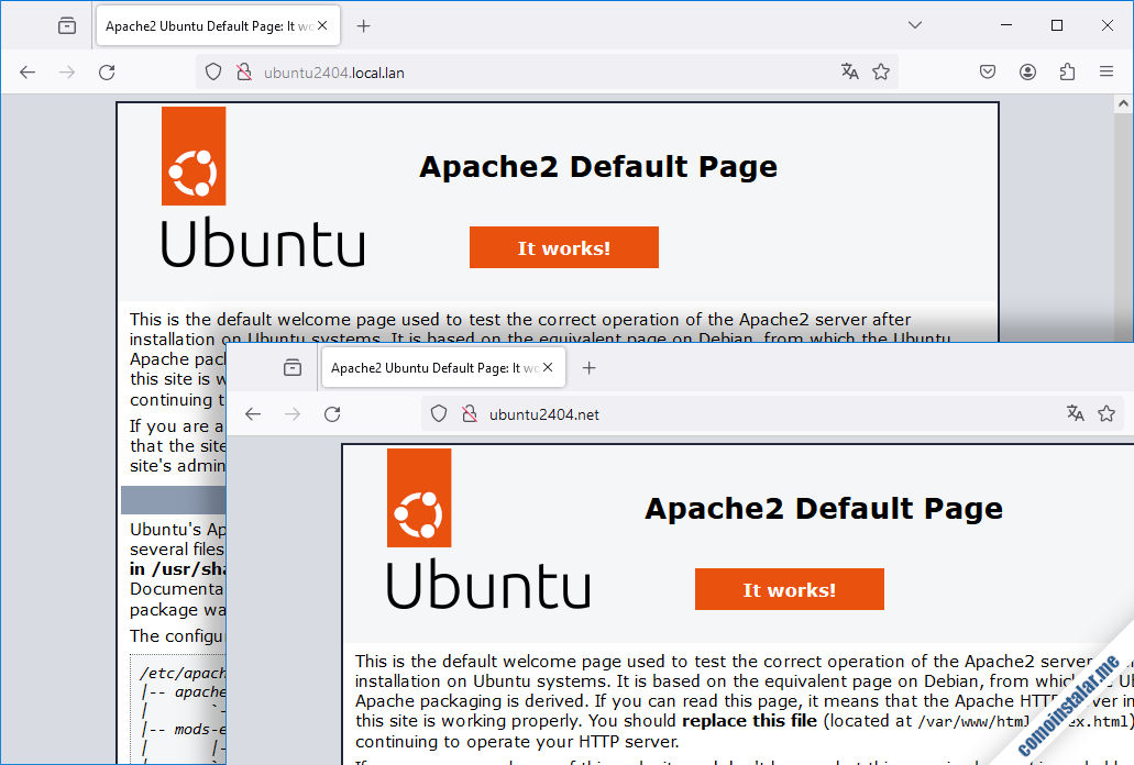 instalar el servidor web apache en ubuntu 24.04 lts noble numbat