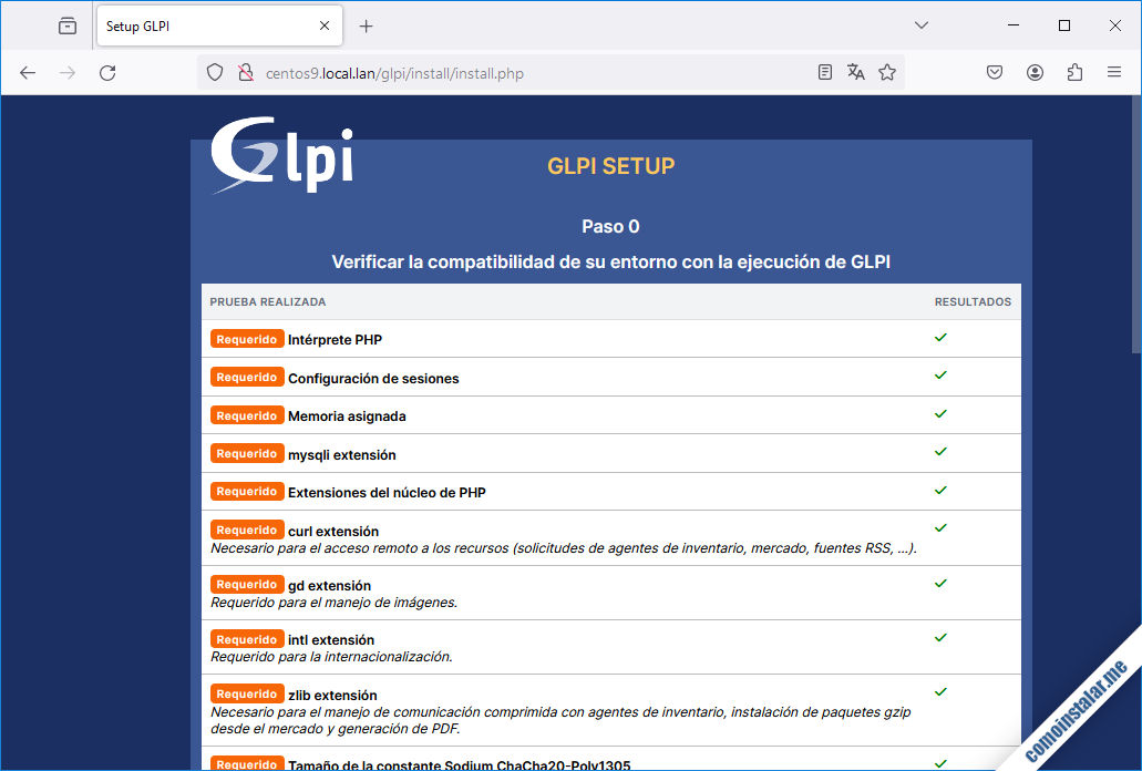 requisitos para instalar glpi en centos 9 / centos stream 9