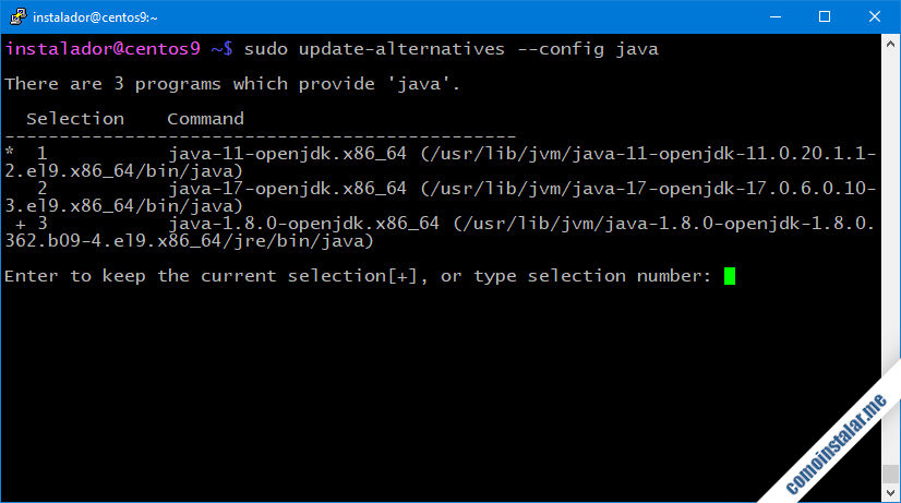 como instalar varias versiones de java openjdk en centos 9