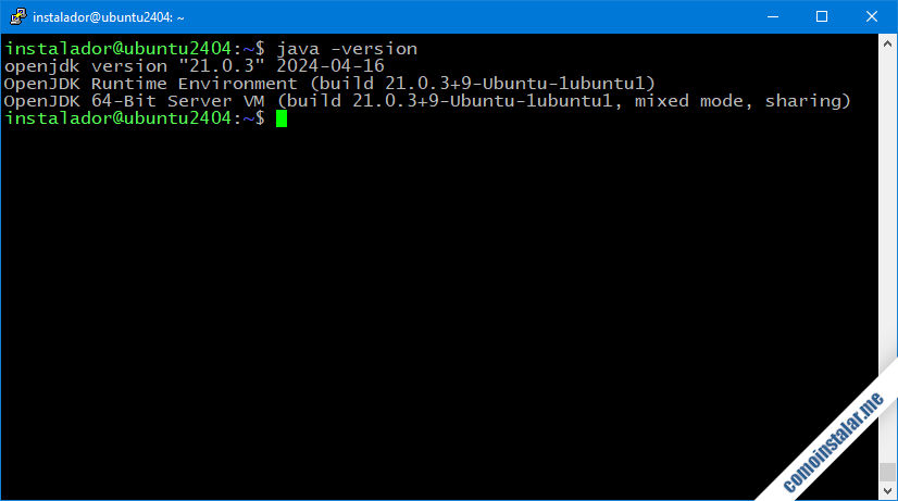como instalar java en ubuntu 24.04 lts noble numbat