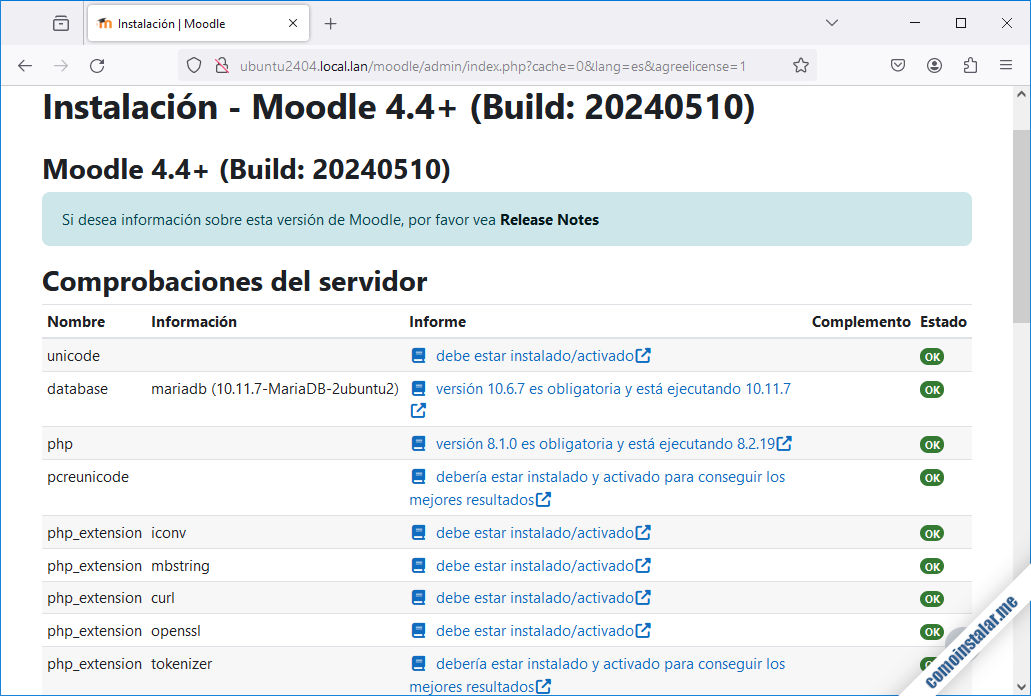 configurar ubuntu 24.04 lts noble numbat para instalar moodle