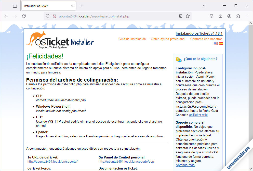 instalacion de osticket en ubuntu 24.04 lts noble numbat