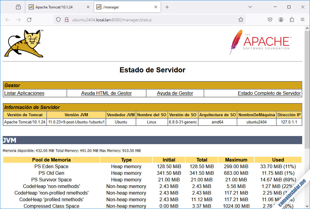 tomcat 10 sobre ubuntu 24.04 lts noble numbat