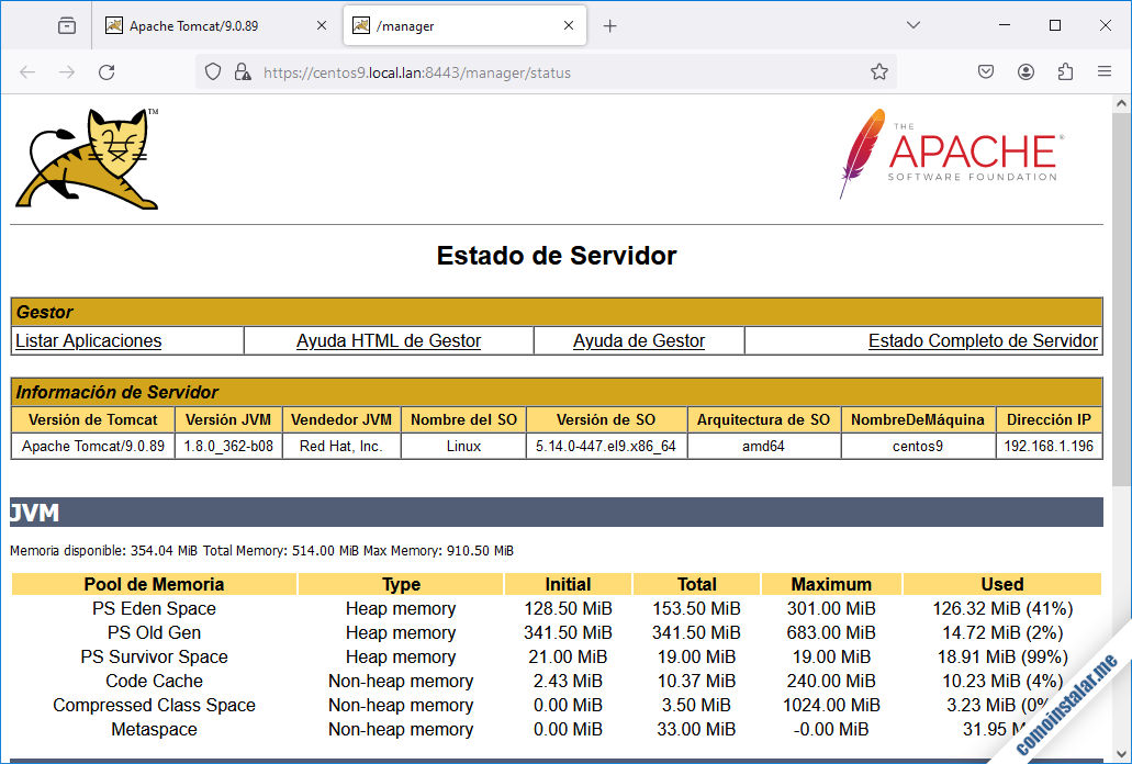 tomcat 9 en centos 9