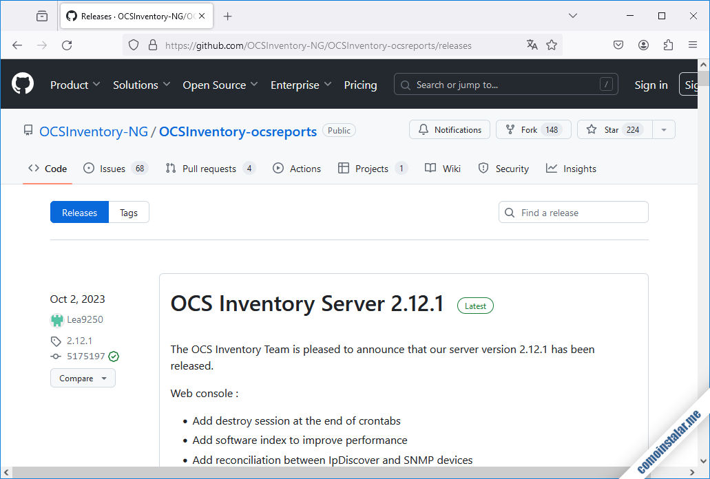 como descargar ocs inventory ng server para centos stream 9