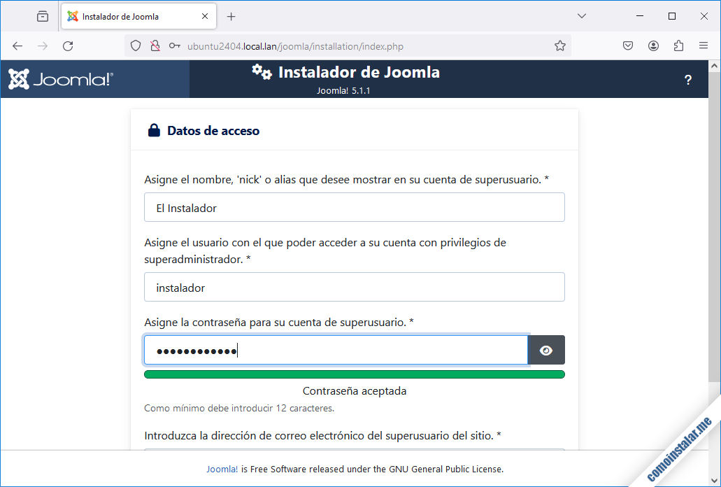 instalar joomla en ubuntu 24.04 lts noble numbat