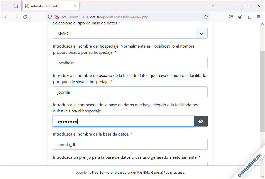 instalador de joomla para ubuntu 24.04 lts noble numbat